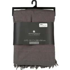 Jeté de lit en coton - gris 230x250 cm - Atmosphera>Atmosphera Créateur D'Intérieur Best