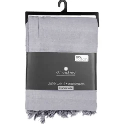 Jeté de lit en coton - gris clair 230x250 cm - Atmosphera><noscript><img width=