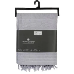 Atmosphera Créateur D'Intérieur Jeté de lit en coton - gris clair 160x220 cm - Atmosphera* Boutis, Couvre-Lit, Édredon