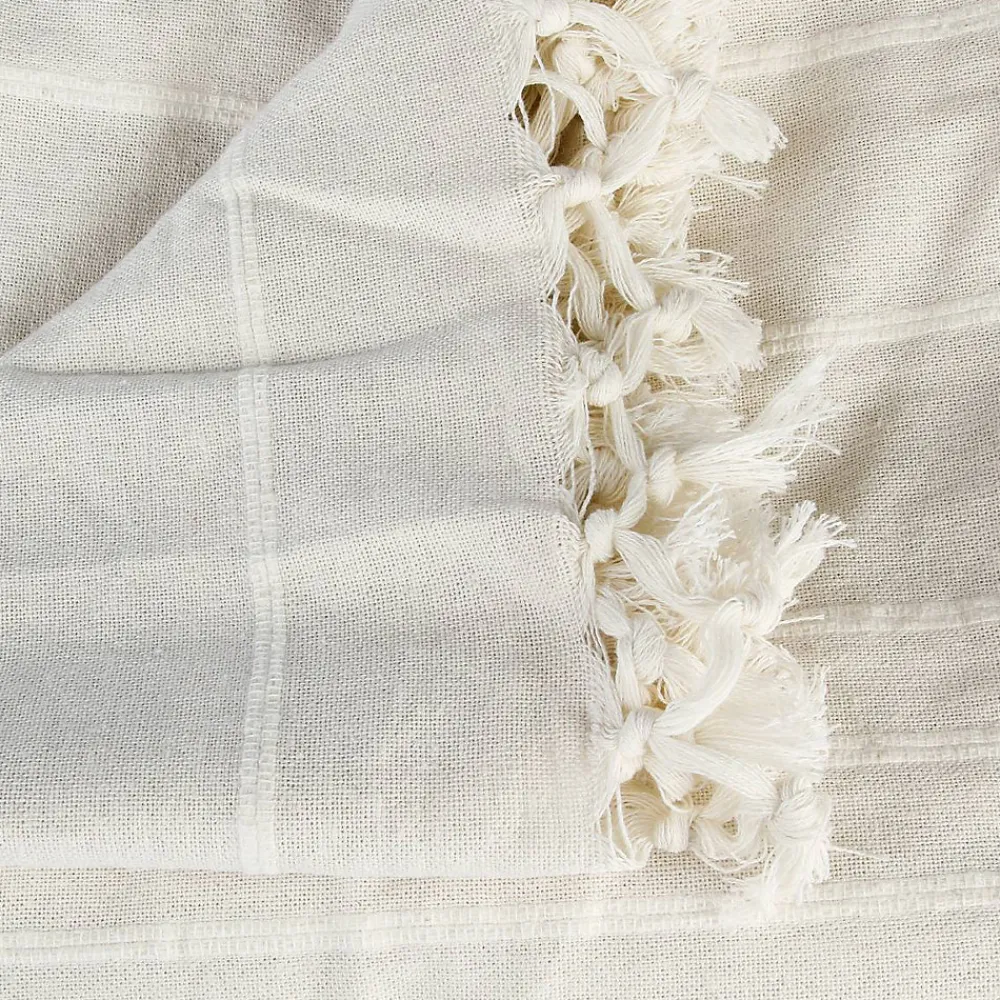 Atmosphera Créateur D'Intérieur Jeté de lit en coton - ivoire 230x250 cm - Atmosphera* Boutis, Couvre-Lit, Édredon