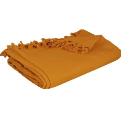 Atmosphera Créateur D'Intérieur Jeté de lit en coton - jaune moutarde 160x220 cm - Atmosphera* Boutis, Couvre-Lit, Édredon