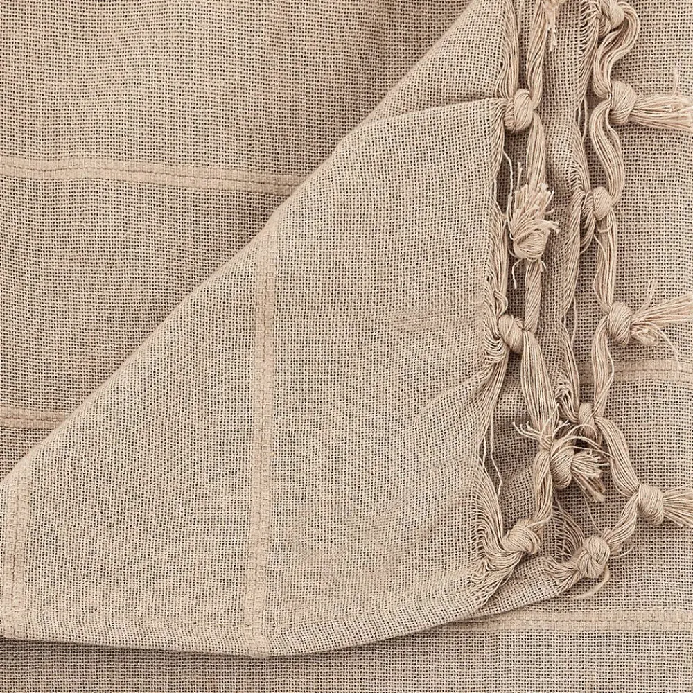 Jeté de lit en coton - lin 160x220 cm - Atmosphera>Atmosphera Créateur D'Intérieur Online