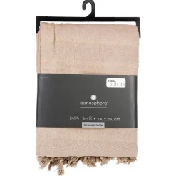 Atmosphera Créateur D'Intérieur Jeté de lit en coton - lin 230x250 cm - Atmosphera* Boutis, Couvre-Lit, Édredon