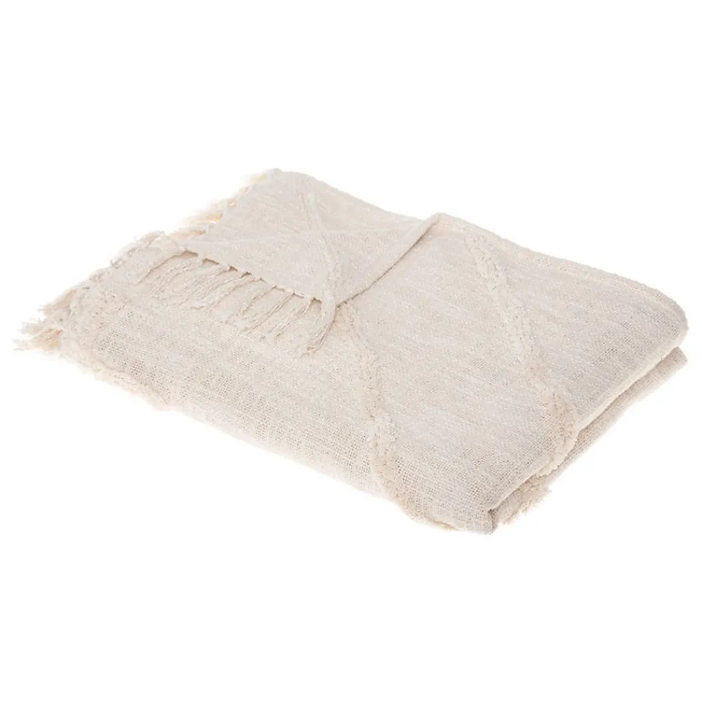 Atmosphera Créateur D'Intérieur Jeté de lit Inca en coton tufté - ivoire 130x180 cm - Atmosphera* Boutis, Couvre-Lit, Édredon