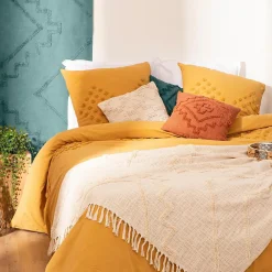 Atmosphera Créateur D'Intérieur Jeté de lit Inca en coton tufté - ivoire 130x180 cm - Atmosphera* Boutis, Couvre-Lit, Édredon