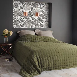 Jeté de lit matelassé et uni (150x200 cm - Vert foncé)>Linder Hot