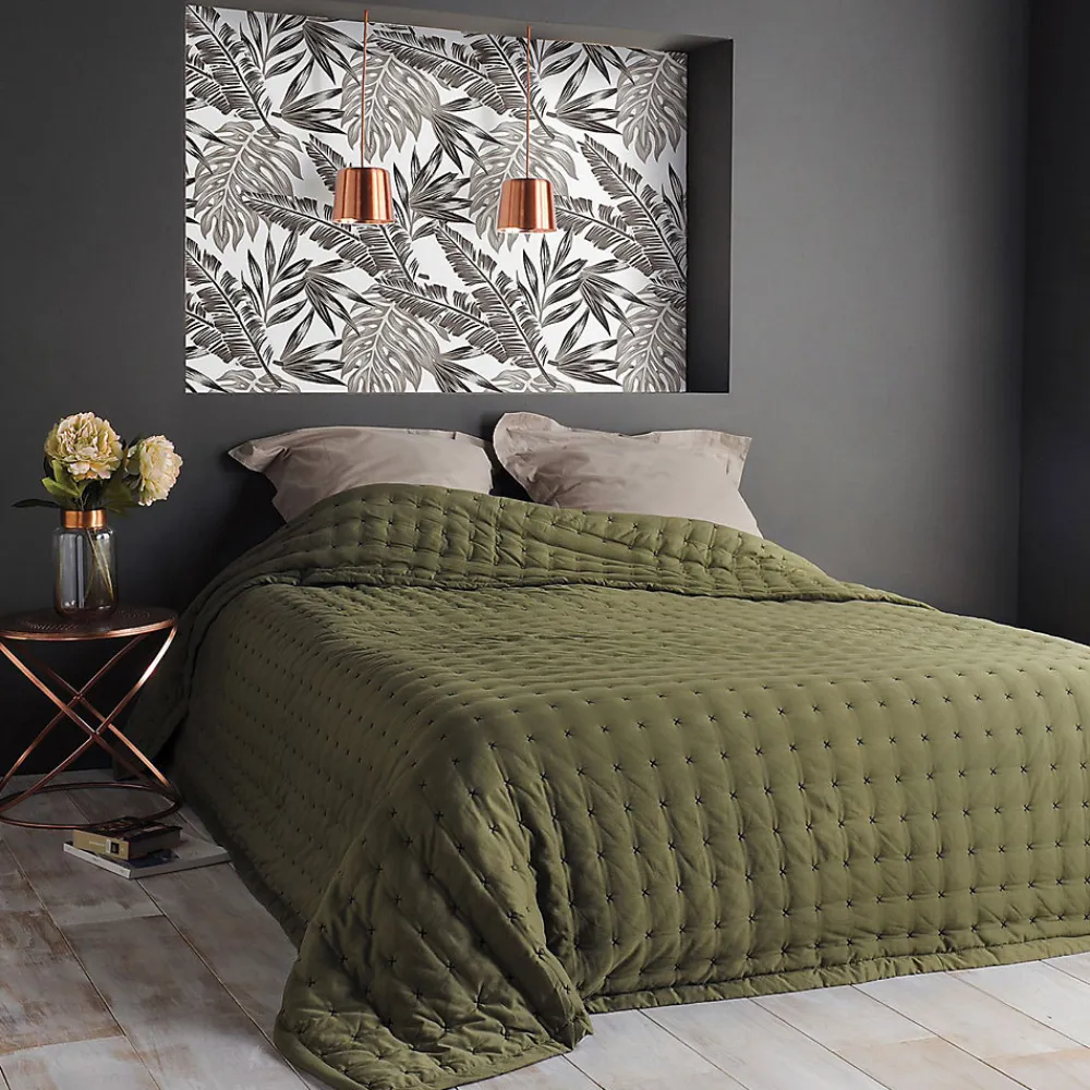 Jeté de lit matelassé et uni (150x200 cm - Vert foncé)>Linder Hot