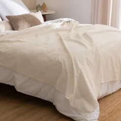 Atmosphera Créateur D'Intérieur Jeté de lit Pollie coton 220x240cm- Beige- Atmosphera* Boutis, Couvre-Lit, Édredon