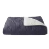 Toison d'Or Jeté de lit réversible en velours et microfibre (150x200 cm - Argent)* Boutis, Couvre-Lit, Édredon