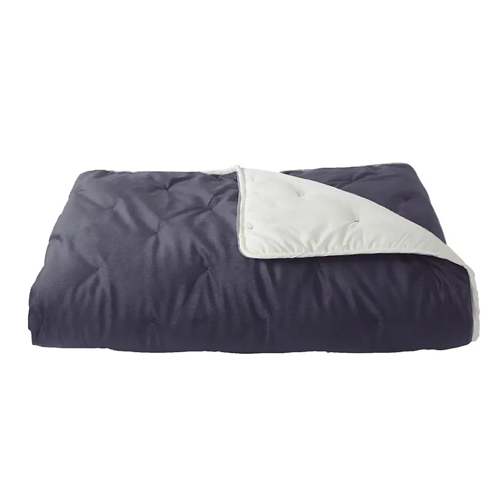 Toison d'Or Jeté de lit réversible en velours et microfibre (150x200 cm - Argent)* Boutis, Couvre-Lit, Édredon