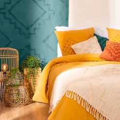 Jeté de lit Shine en coton & lurex - ivoire 130x180 cm - Atmosphera>Atmosphera Créateur D'Intérieur Clearance