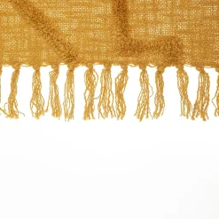 Jeté de lit tufté Inca 130x180 ocre coton><noscript><img width=