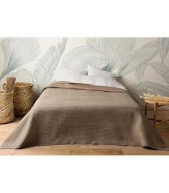 Linder Jeté de lit uni 100% polyester "Hawai" - 180x240cm - Taupe* Boutis, Couvre-Lit, Édredon