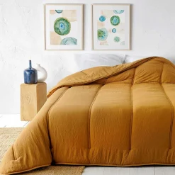 Jeté de lit uni (180x240 cm - Jaune Curry)>Linder Outlet