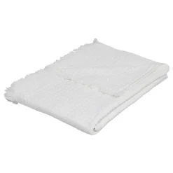 Jeté de lit Widdy coton 130x180cm blanc - Atmosphera>Atmosphera Créateur D'Intérieur Discount