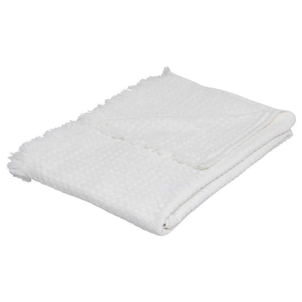 Jeté de lit Widdy coton 130x180cm blanc - Atmosphera>Atmosphera Créateur D'Intérieur Discount