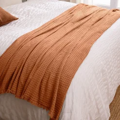 Jeté de lit Widdy coton 130x180cm rose terracotta - Atmosphera>Atmosphera Créateur D'Intérieur Clearance