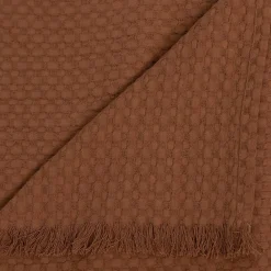 Jeté de lit Widdy coton 130x180cm rose terracotta - Atmosphera><noscript><img width=