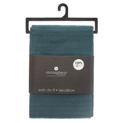 Jeté de lit 160x220 canard coton><noscript><img width=