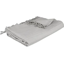 Jeté de lit 160x220 gris clair coton>Atmosphera Créateur D'Intérieur