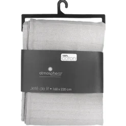 Jeté de lit 160x220 gris clair coton><noscript><img width=