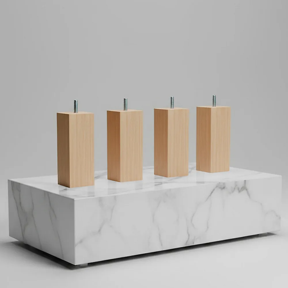 Jeu de 4 pieds de lit carrés en bois Hauteur 20 cm>Bellecour