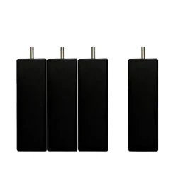 Jeu de 4 pieds de lit carrés en bois Noirs Hauteur 20 cm>Bellecour