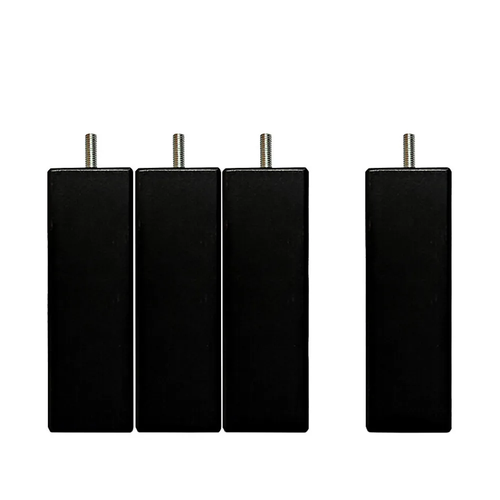 Jeu de 4 pieds de lit carrés en bois Noirs Hauteur 20 cm>Bellecour