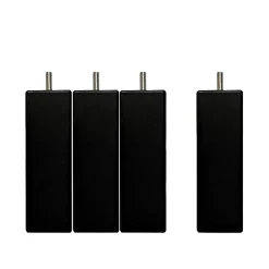 Bellecour Jeu de 4 pieds de lit carrés en bois Noirs Hauteur 15 cm* Pied De Lit