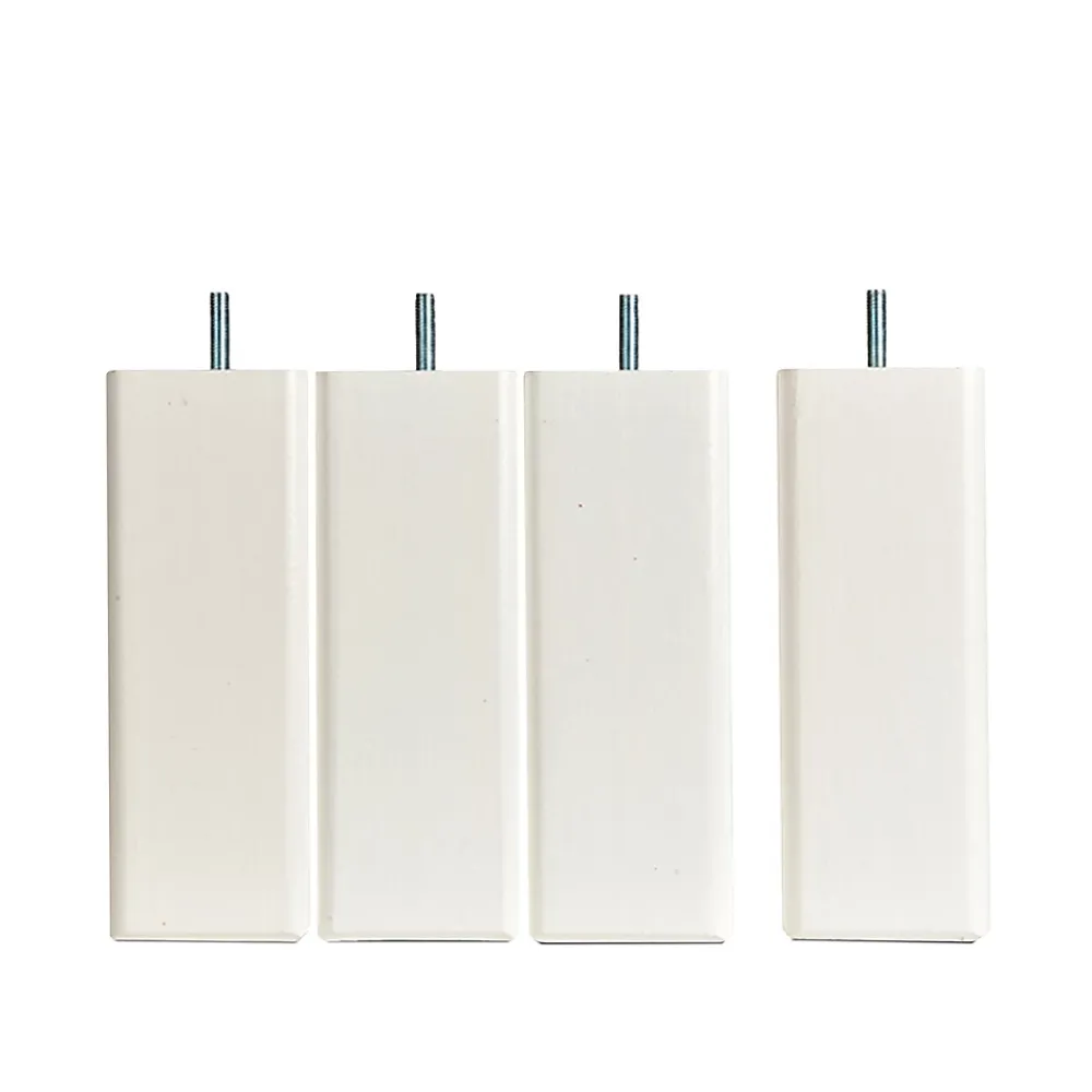 Bellecour Jeu de 4 pieds de lit carrés en bois Blancs Hauteur 20 cm* Pied De Lit