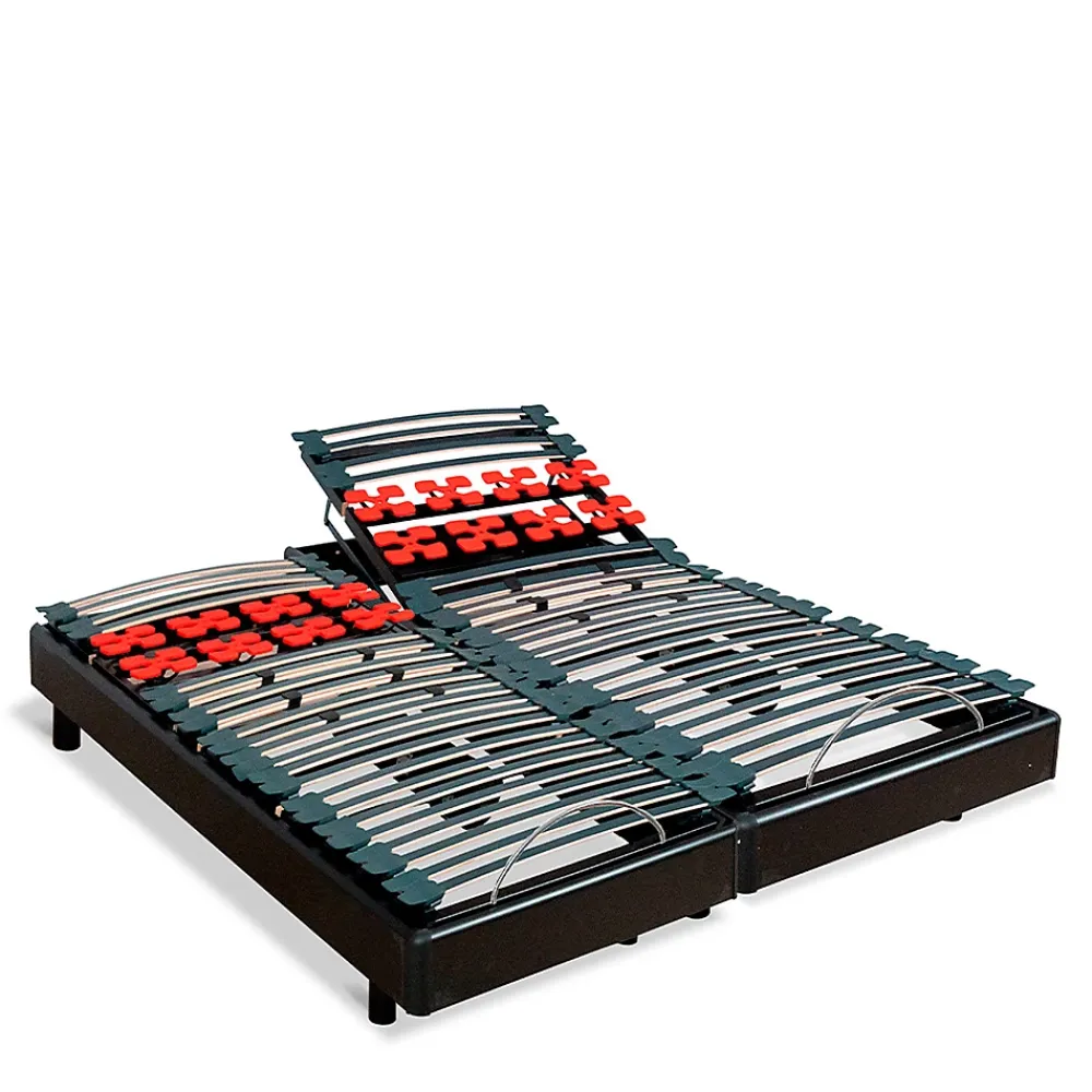 Bellecour Jeu de 2 sommiers électriques Bodysoft 2x80x200 cm Lattes & Plots* Sommier