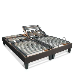Bellecour Jeu de 2 sommiers électriques Rochereau 2x80x200 cm Lattes & Plots* Sommier