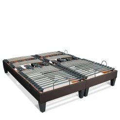 Bellecour Jeu de 2 sommiers électriques Rochereau 2x80x200 cm Lattes & Plots* Sommier