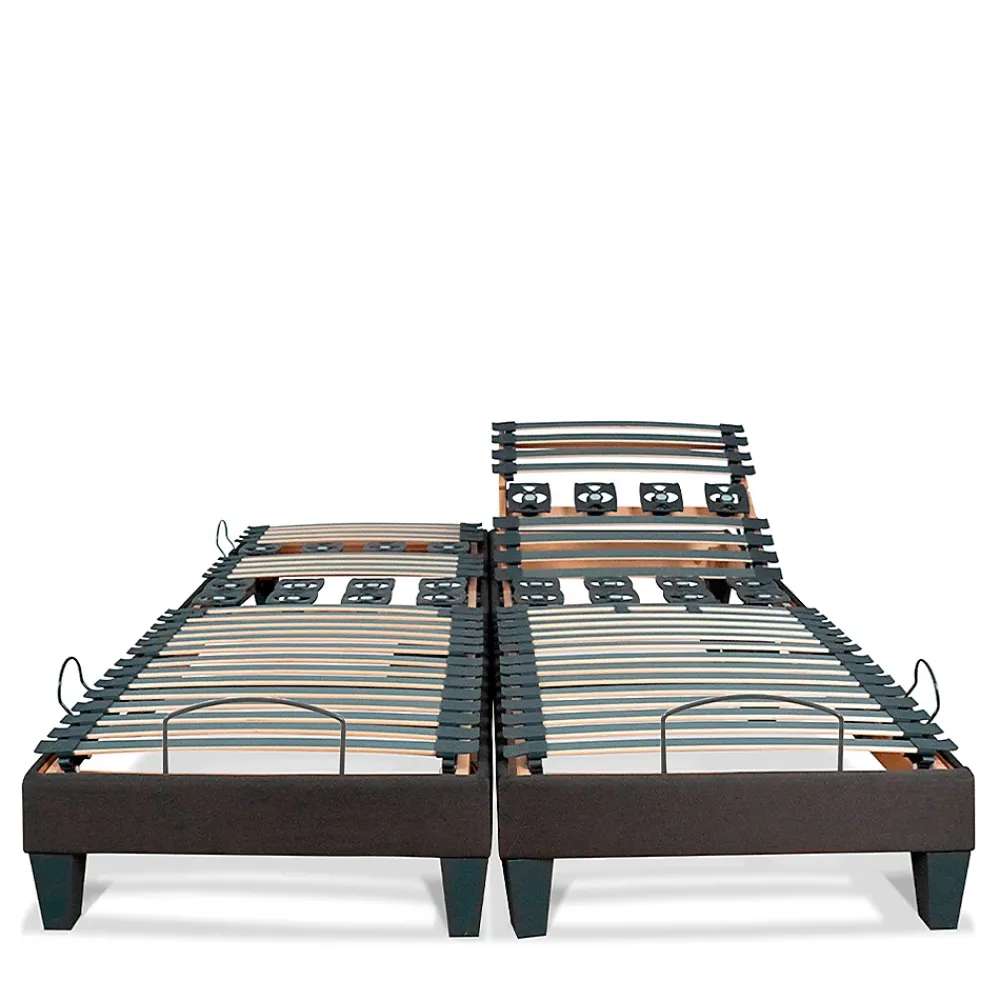 Bellecour Jeu de 2 sommiers électriques Rochereau 2x80x200 cm Lattes & Plots* Sommier