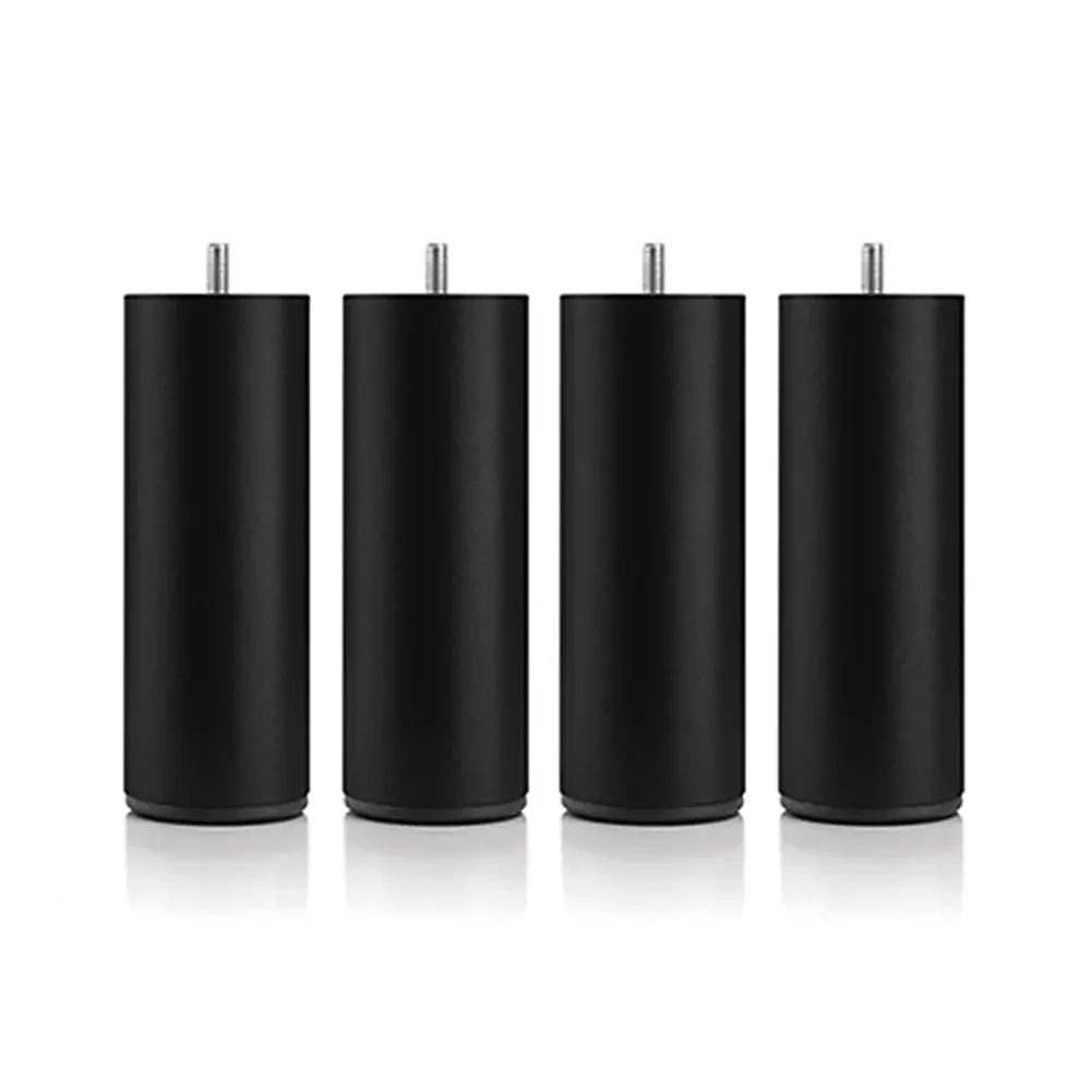 Bellecour Jeu de pieds de lit cylindriques en métal Noirs Hauteur 16 cm (lot de 4)* Pied De Lit