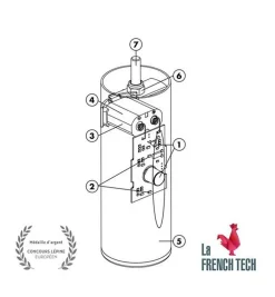 Jeu de pieds de lit cylindriques Hauteur 16 cm (2 lumineux + 2 métal Gris)><noscript><img width=