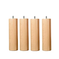 Bellecour Jeu de pieds de lit cylindriques en bois Hauteur 10 cm (lot de 4)* Pied De Lit