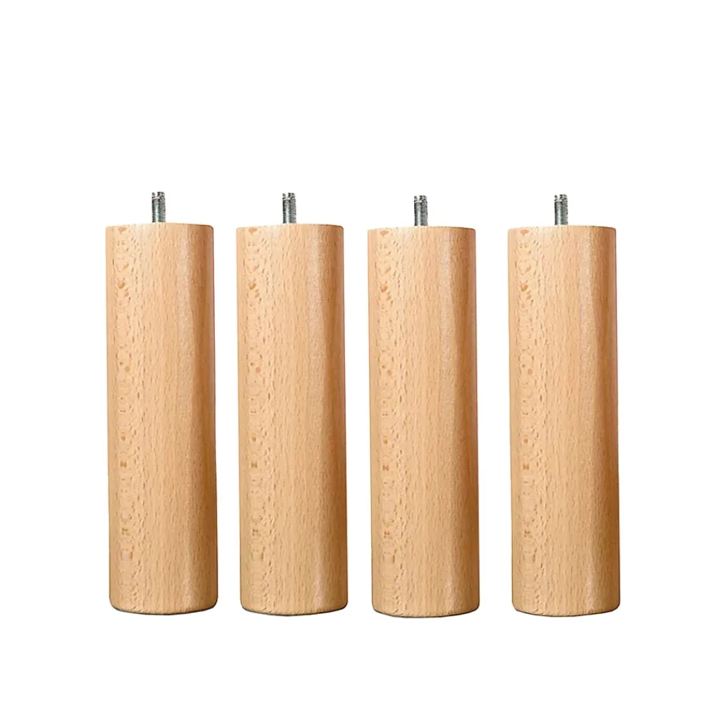 Bellecour Jeu de pieds de lit cylindriques en bois Hauteur 30 cm (lot de 4)* Pied De Lit