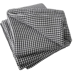 Altobuy JOEL - Chemin de Lit 90x200cm Gaze de Coton Vichy Coloris Truffe* Boutis, Couvre-Lit, Édredon