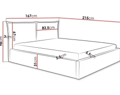 Best Mobilier John - lit coffre - 140x200 cm - en velours - sommier inclus -* Lit Coffre