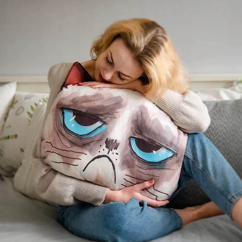 Kadax Coussin à motif imprimé mascotte chat 30x45 cm* Oreiller Moelleux