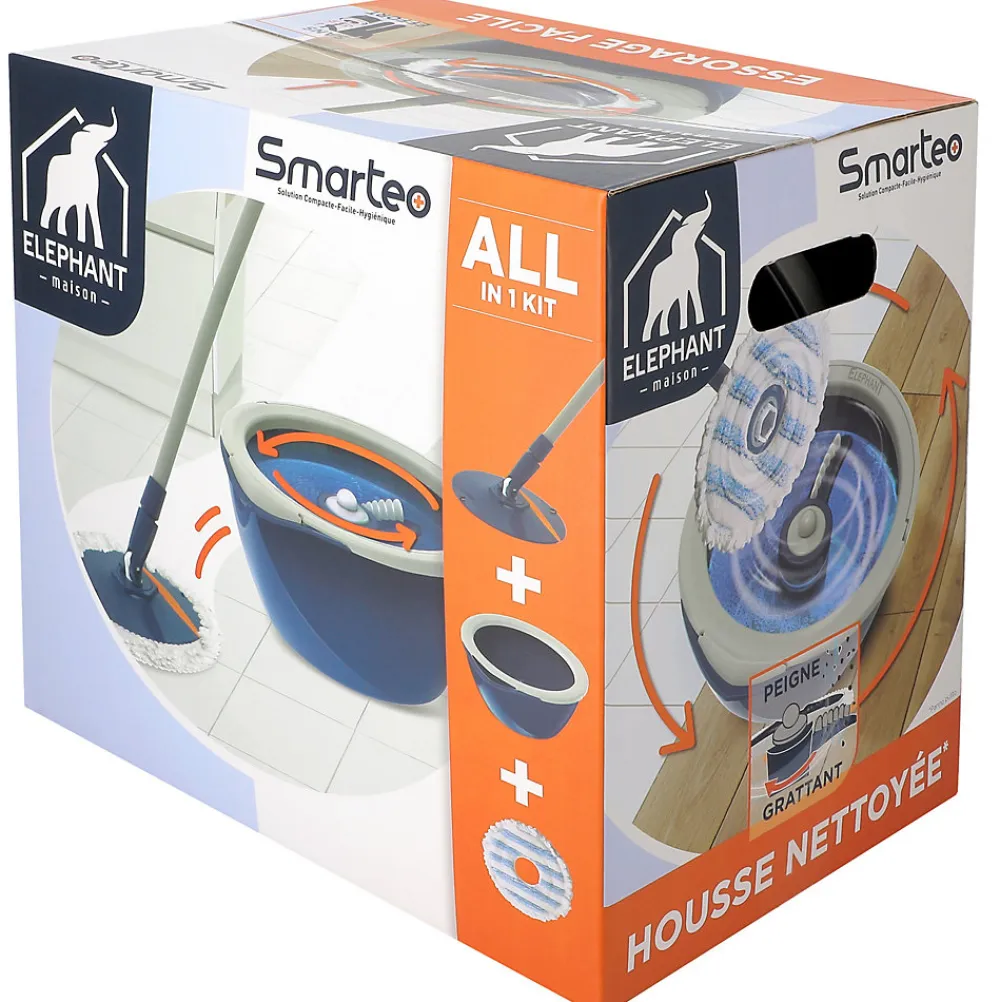 Kit de lavage Smarteo 1 balai + 1 housse + 1 seau>Elephant Sale