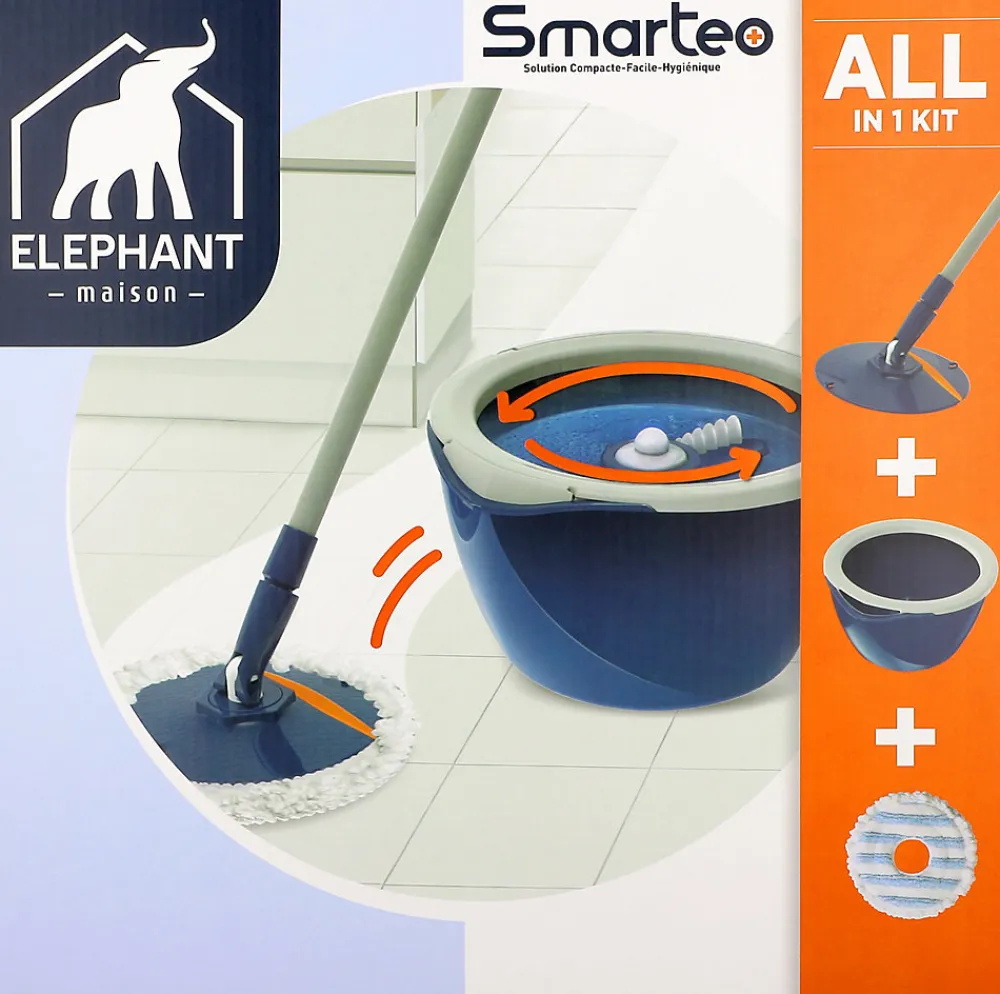 Kit de lavage Smarteo 1 balai + 1 housse + 1 seau>Elephant Sale