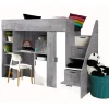 KONKRET 14 Lit superposé 247/165/120 (béton/blanc)>Abiks Meble New