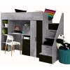 KONKRET 14 Lit superposé 247/165/120 (béton/noir)>Abiks Meble New