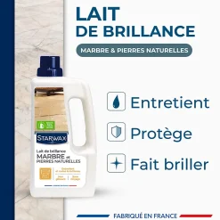 Starwax Lait brillant 2 en 1 marbre et pierres naturelles 1L* Nettoyant Et Entretien Pour Sol