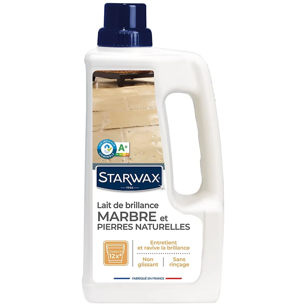 Starwax Lait brillant 2 en 1 marbre et pierres naturelles 1L* Nettoyant Et Entretien Pour Sol