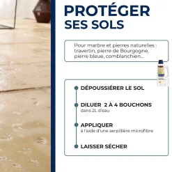 Starwax Lait brillant 2 en 1 marbre et pierres naturelles 1L* Nettoyant Et Entretien Pour Sol