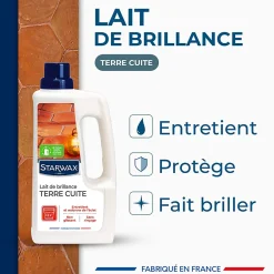 Starwax Lait de brillance 2 en 1 tomettes et terres cuites 1L* Nettoyant Et Entretien Pour Sol