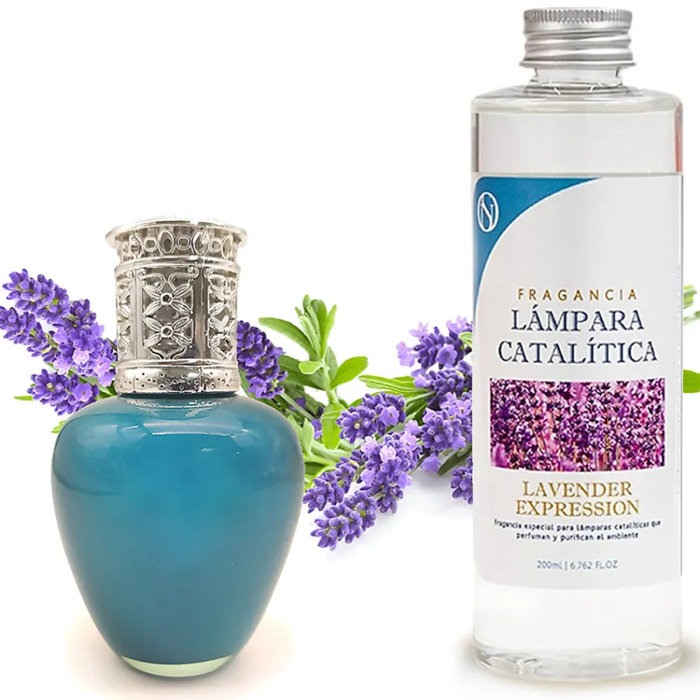 Lampe catalytique Aqua Marina + Parfum Lavender Expression 500 ml - Élimine mauvaises odeurs, parfume et améliore qualité de l'air>Mamamanuela Outlet